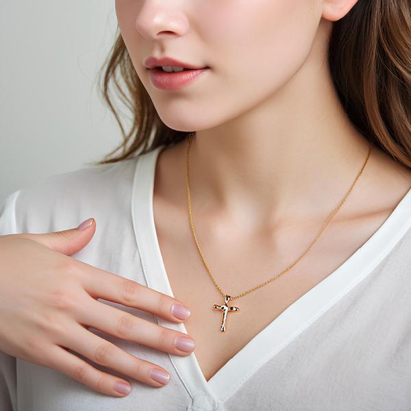 Gold Cross Pendant Necklace