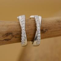 Silver Pavé Small Hoop Earrings