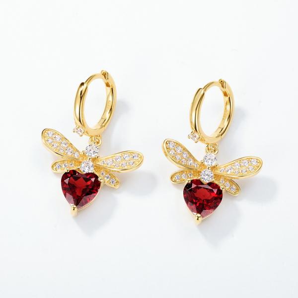 Gold Bee Dangle Earrings
