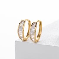 Gold-Tone Cubic Zirconia Huggie Earrings