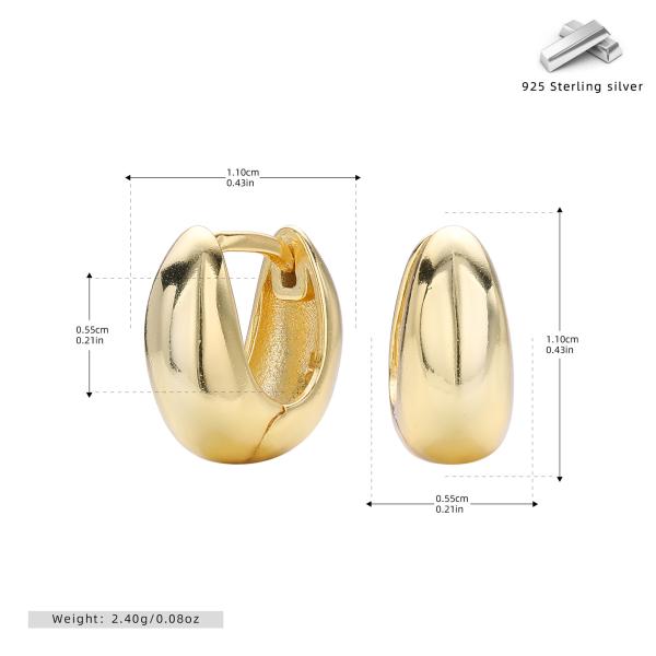 Gold High-Polish Huggie Earrings