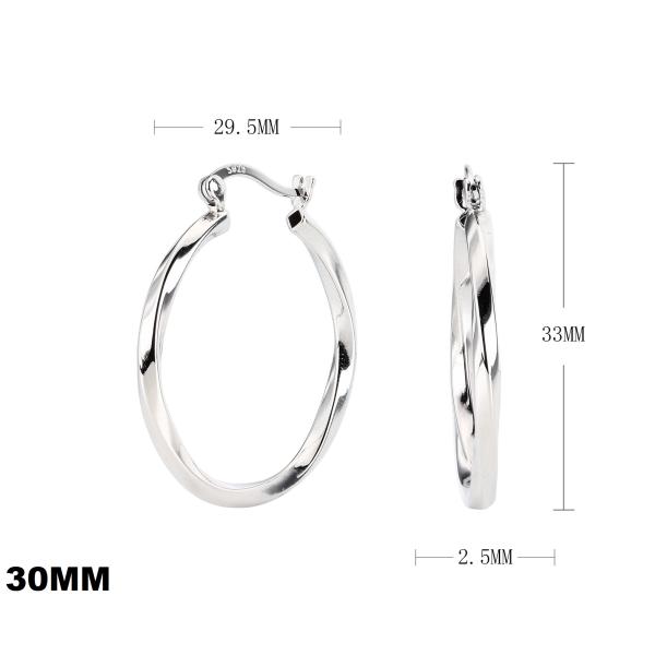 Medium Silver Hoop Earrings
