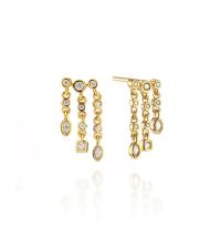Gold Cubic Zirconia Dangle Earrings