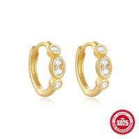 Gold-Tone Cubic Zirconia Huggie Earrings
