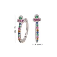 Multicolor Pavé Crown Hoop Earrings