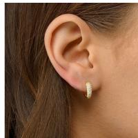 Gold Pavé Cubic Zirconia Huggie Earrings
