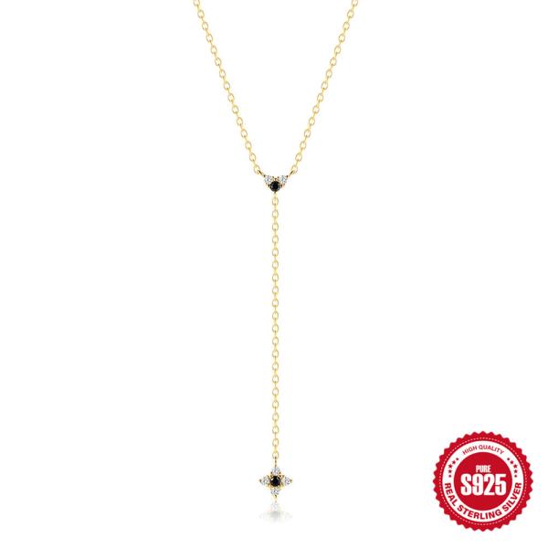 Gold-Finish Geometric Lariat Necklace