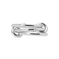 Silver Geometric Statement Band Ring