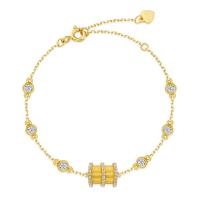 Gold Cubic Zirconia Chain Bracelet