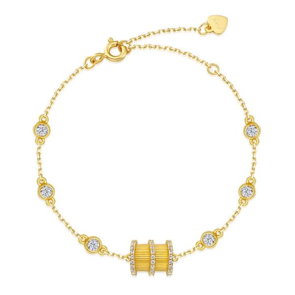 Gold Cubic Zirconia Chain Bracelet