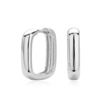 Silver Geometric Huggie Earrings