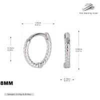 Silver Medium Twisted Huggie Earrings