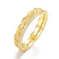 Gold Textured Pavé Band Ring