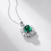 Sterling Silver Emerald Pendant Necklace