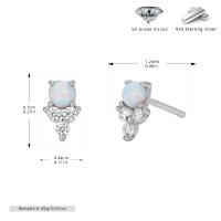 Silver Opal Stud Earrings