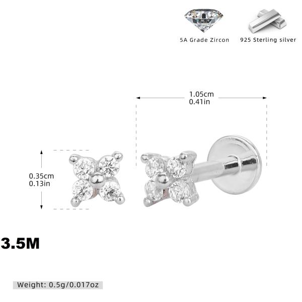 Silver-Tone Zirconia Stud Earrings