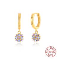 Gold-Finish Floral Huggie Earrings