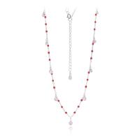 Multicolor Beaded Layered Silver Necklace