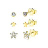 Gold-Finish Star Stud Earrings Set