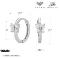 Silver Zircon Huggie Earrings
