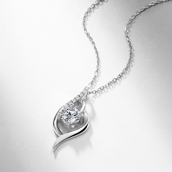 Cubic Zirconia Swirl Pendant Necklace