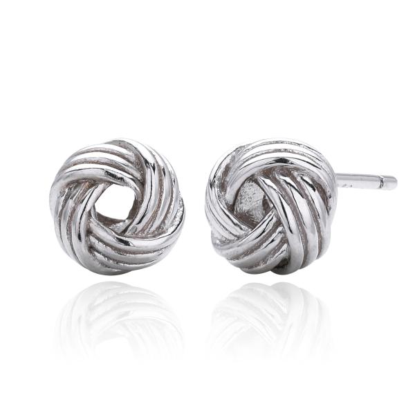 Silver Knot Stud Earrings