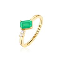 Green Emerald Gold Solitaire Ring