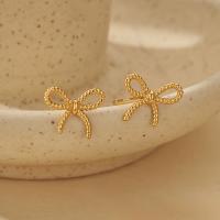 Gold Bow Stud Earrings