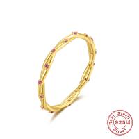 Gold-Plated Twisted Band with Pink Gems