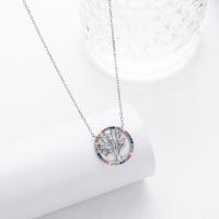 Silver Multicolor Gemstone Tree of Life Necklace