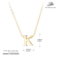 Gold-Plated Silver 'K' Pendant Necklace