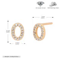 Gold-Tone Oval Pavé Stud Earrings
