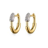 Two-Tone Pavé Huggie Earrings