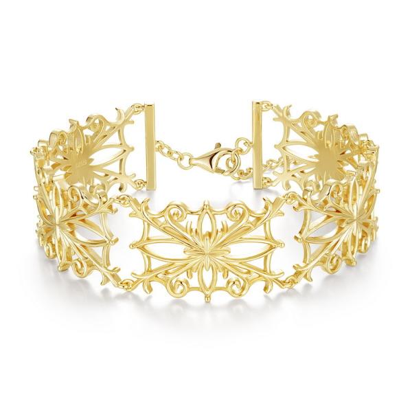 Gold Floral Cuff Bracelet