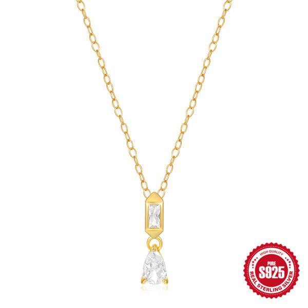 Gold-Tone Cubic Zirconia Pendant Necklace