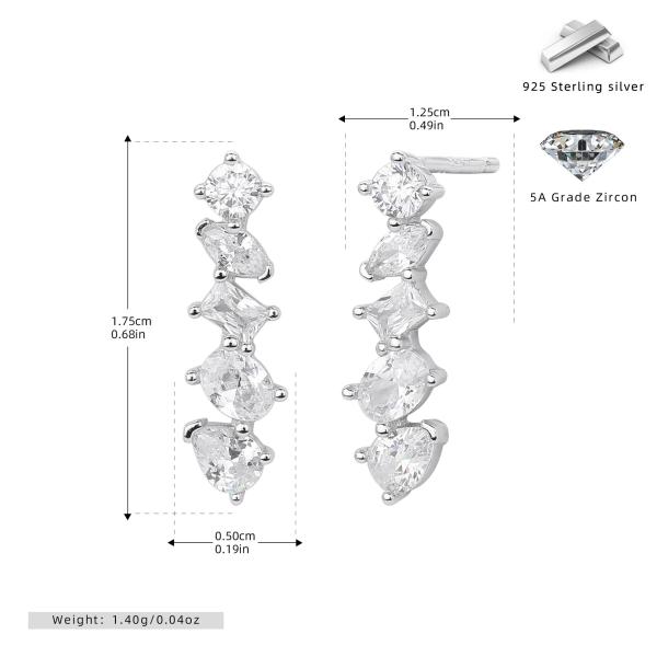 Silver Zirconia Drop Earrings