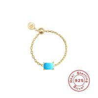 925 Silver Turquoise Chain Ring