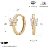 Gold Zircon Huggie Earrings