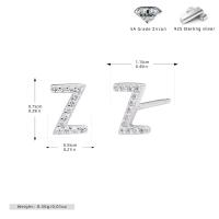 Silver Zirconia Monogram Stud Earrings