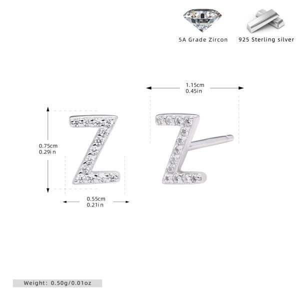 Silver Zirconia Monogram Stud Earrings