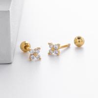 Gold-Tone Floral Stud Earrings