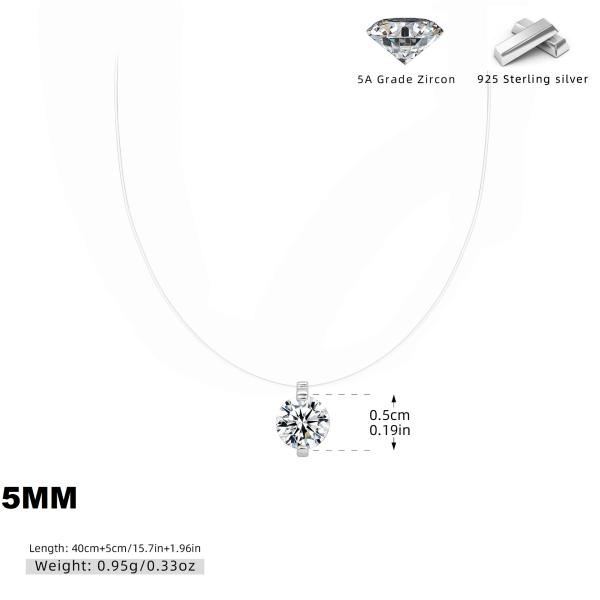 Solitaire Cubic Zirconia Pendant Necklace