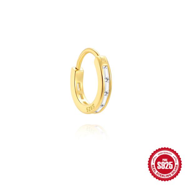 Gold-Plated Cubic Zirconia Huggie Earrings