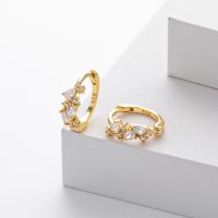 Gold-Plated Cubic Zirconia Huggie Earrings