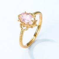 Gold-Plated Pink Stone Ring