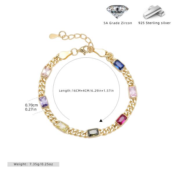 Gold Multicolor Geometric Link Bracelet