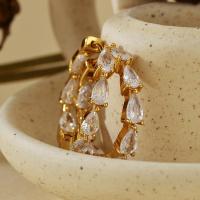 Gold Cubic Zirconia Hoop Earrings