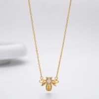 Gold Bee Pendant Necklace