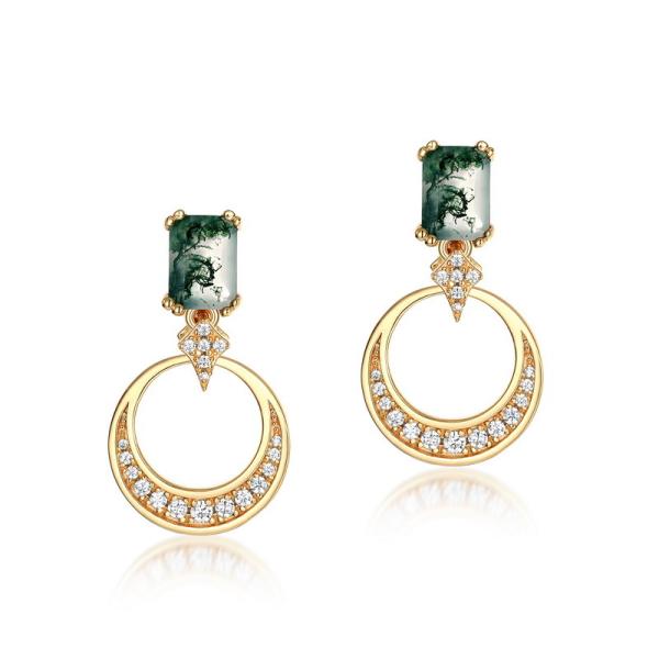 Jade Geometric Dangle Earrings