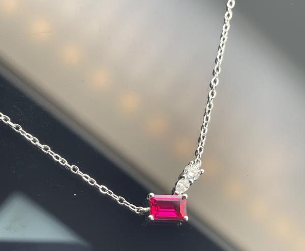 Ruby Silver Pendant Necklace